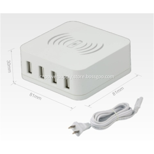 2 IN 1 Wireless Charger With 4-USB
